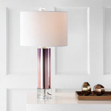 Edward 27" Glass/Crystal LED Table Lamp - JONATHAN Y